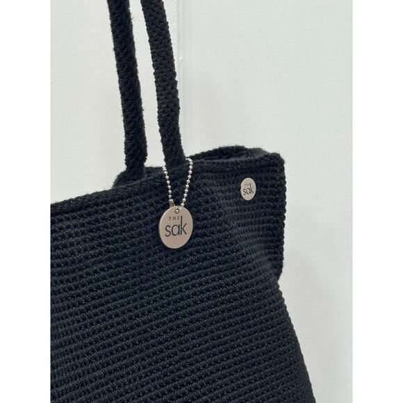 The Sak Black Crochet Shoulder Tote Bag - Picture 2 of 8